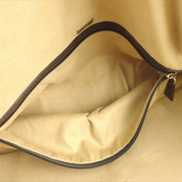 Dunhill Boston bag Brown Canvas Leather Mens Authentic Used - Picture 5 of 6